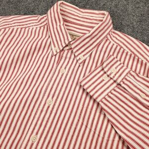 Vintage 90s Woolrich Heavy Cotton Twill Oxford Shirt XLT Striped Button Down